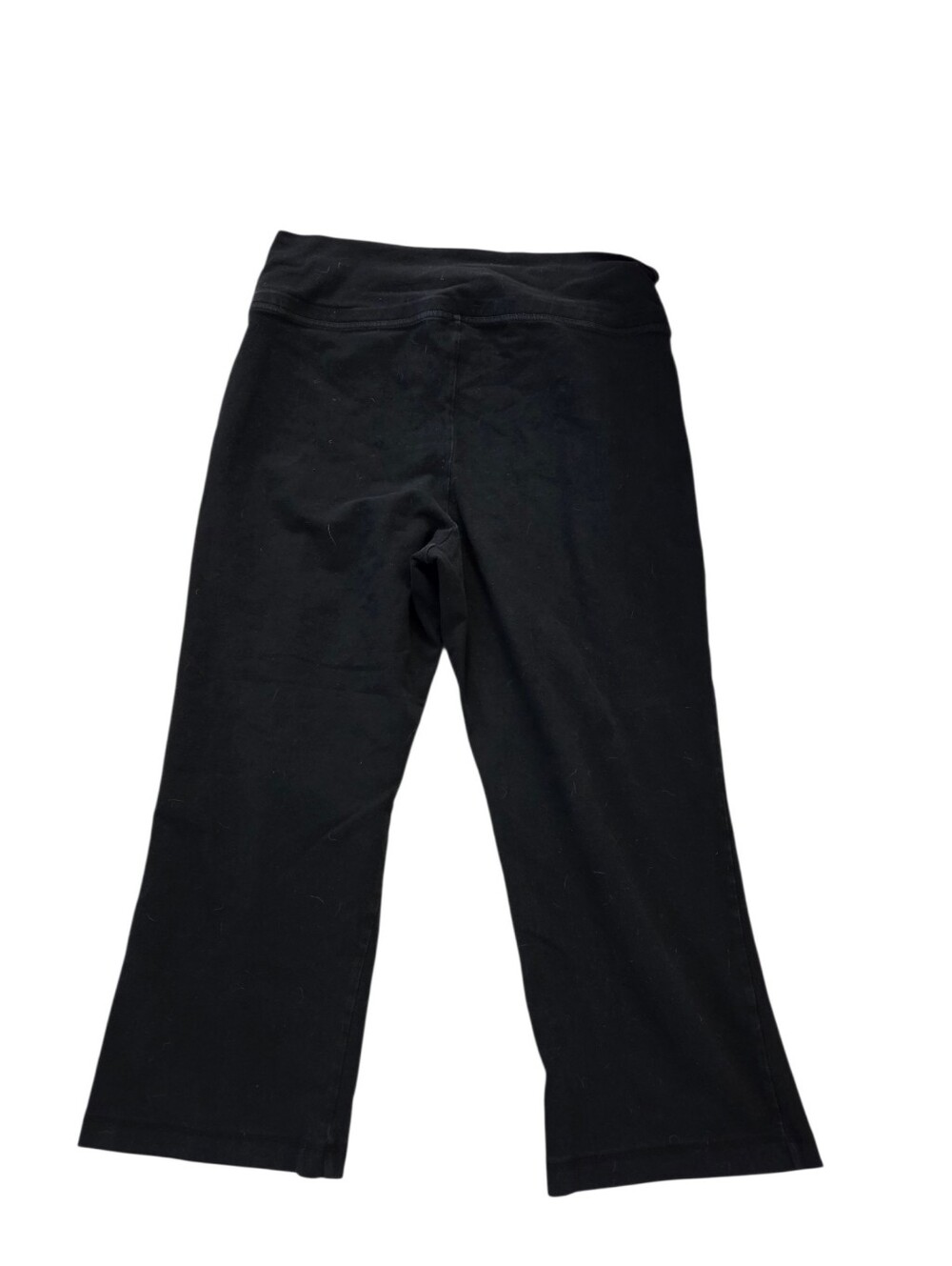 Old Navy black high and wide waisted semi-fitted capri yoga pants, L. EUC.